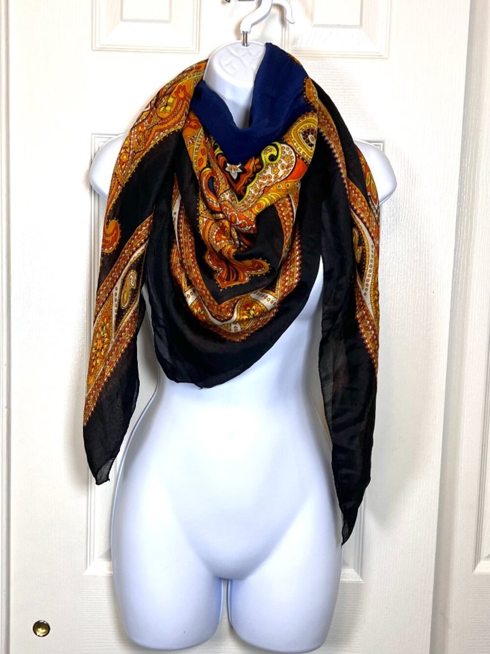 Colorful Baroque Print Square Scarf 50"
